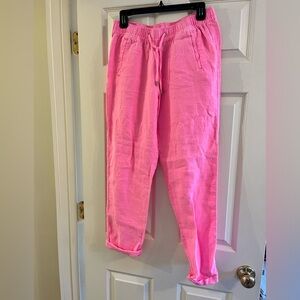 Lilly Pulitzer Hot Pink Beach Linen Pants